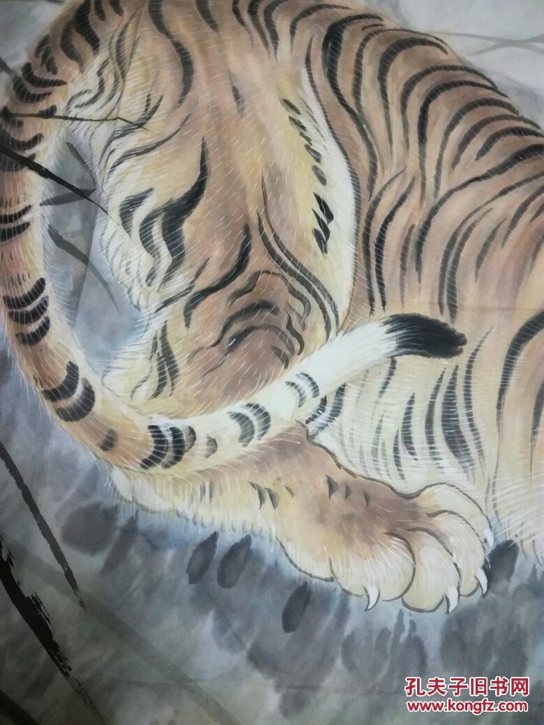 著名画虎名家蔡长林蔡影先生大幅精品月下王者虎