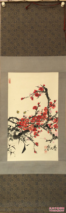 苏州画院院长.沈威峰精品红梅图1幅。