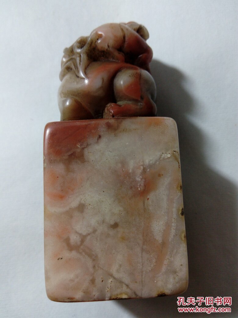 古董古玩寿山石老印章桃花冻冯建吴款 拍品编号:24509232
