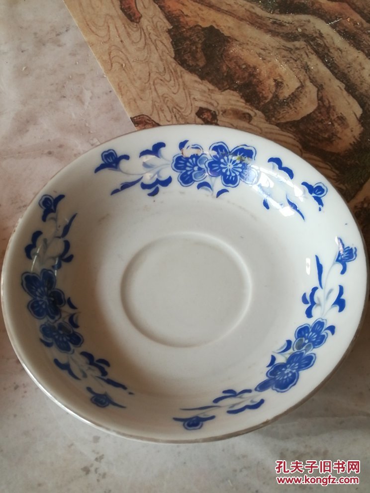 60年代湖南醴陵青花小蝶一对