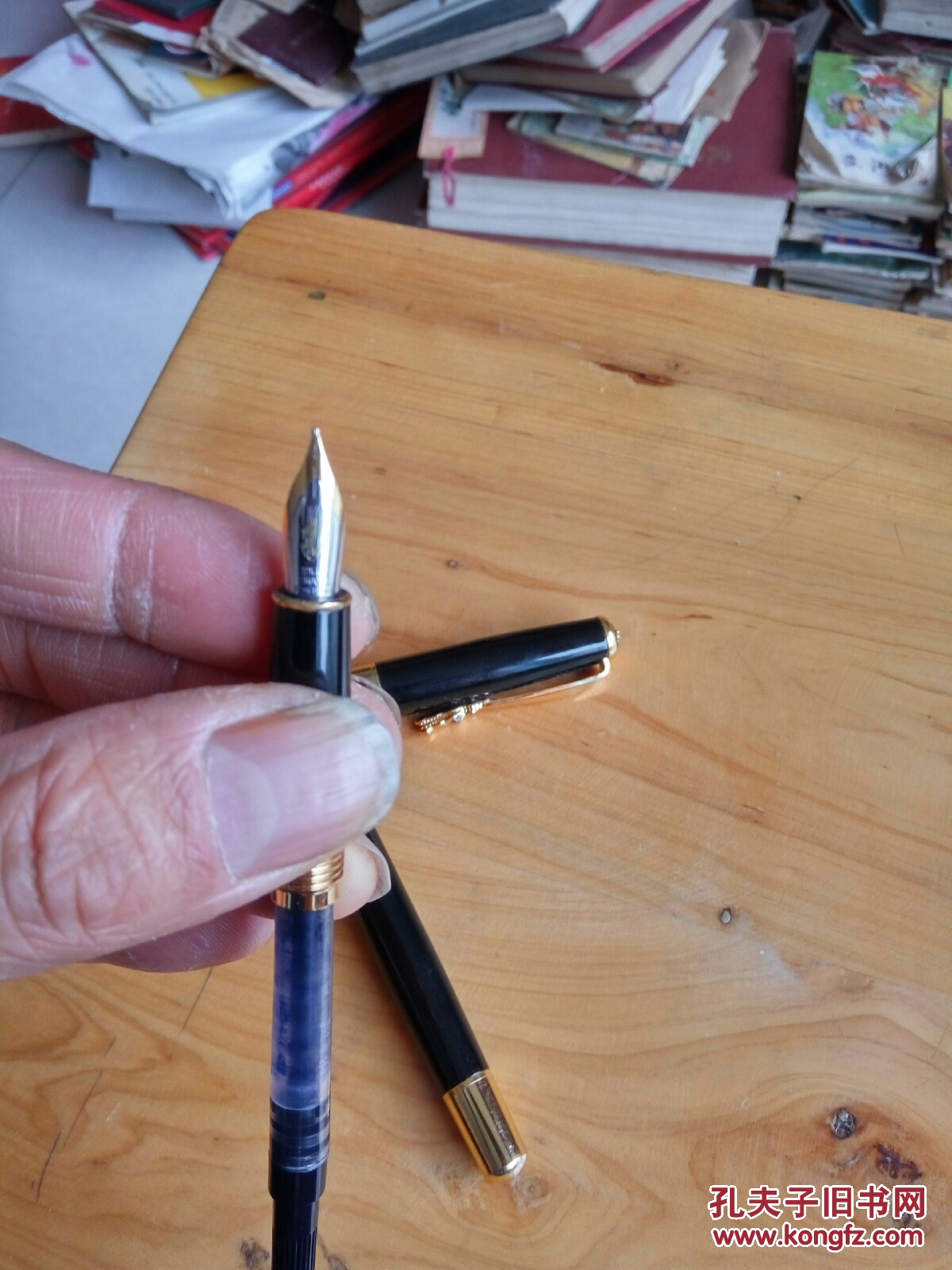 欧洲渡金鳄鱼22k钢笔手感重渡金