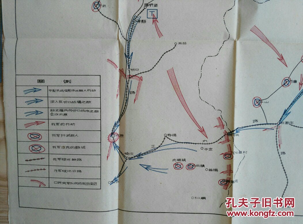 我军配合忻口太原战役的战斗行动图