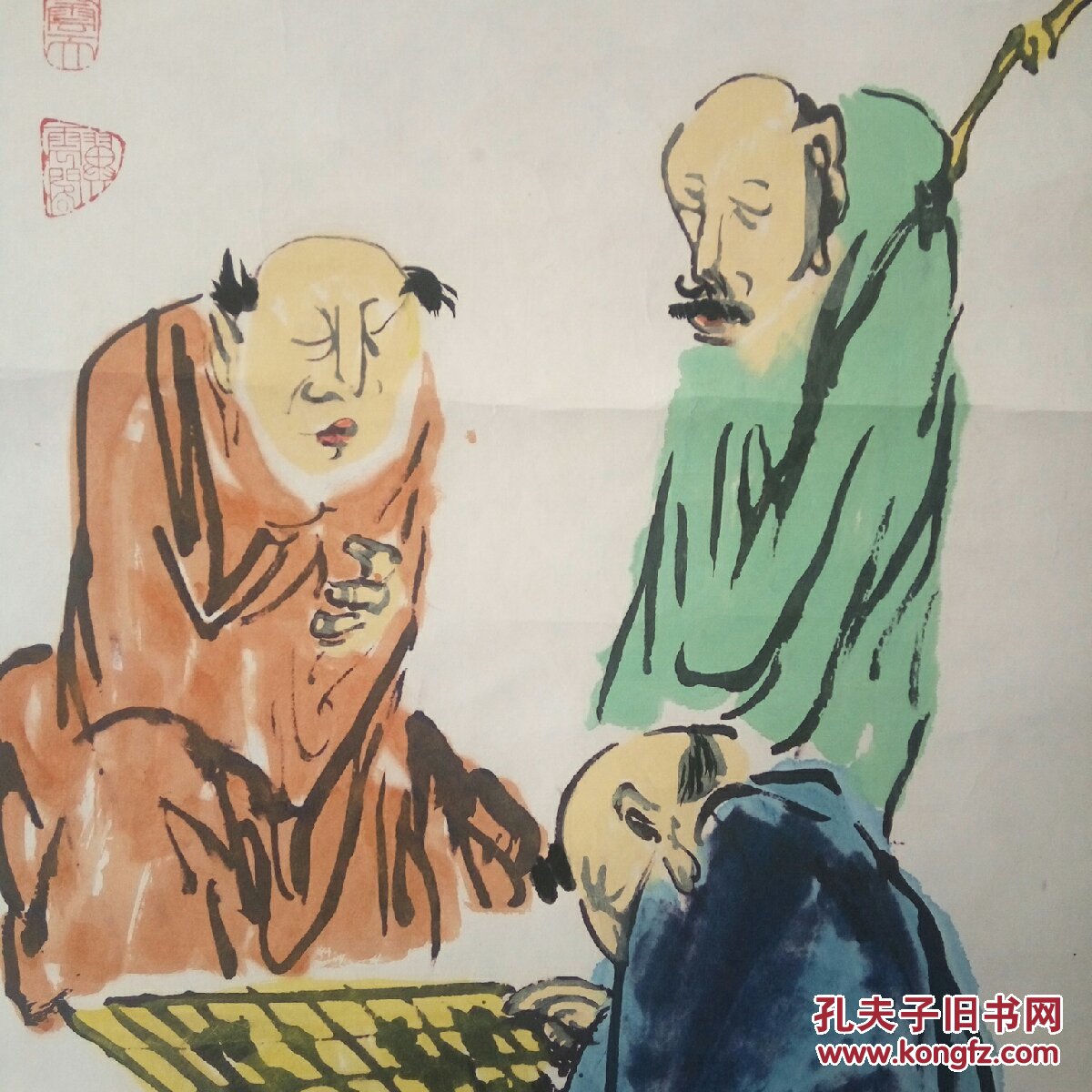 国画:真君子图,设色写意人物立轴