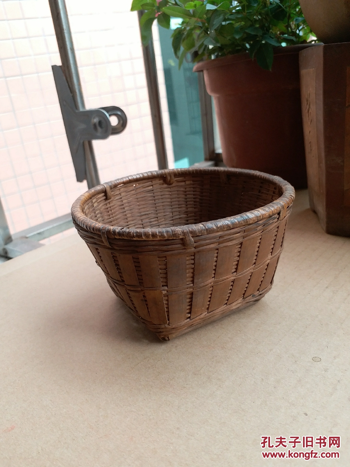 百年精巧竹编小罗筐