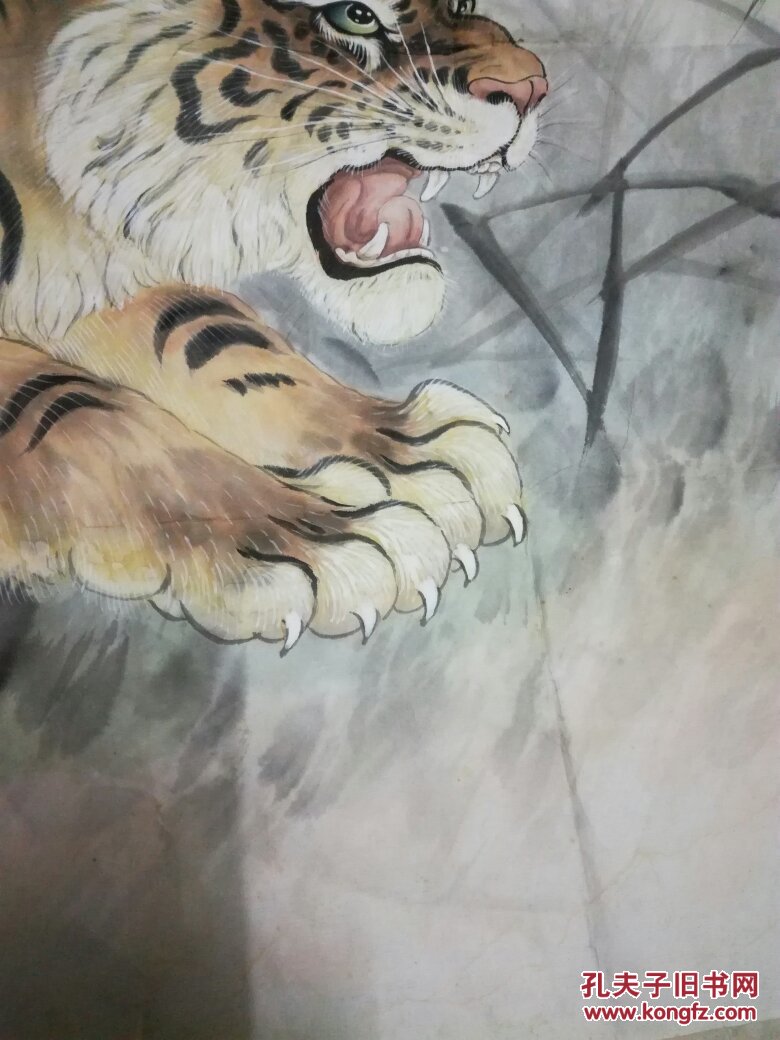 著名画虎名家蔡长林蔡影先生大幅精品月下王者虎