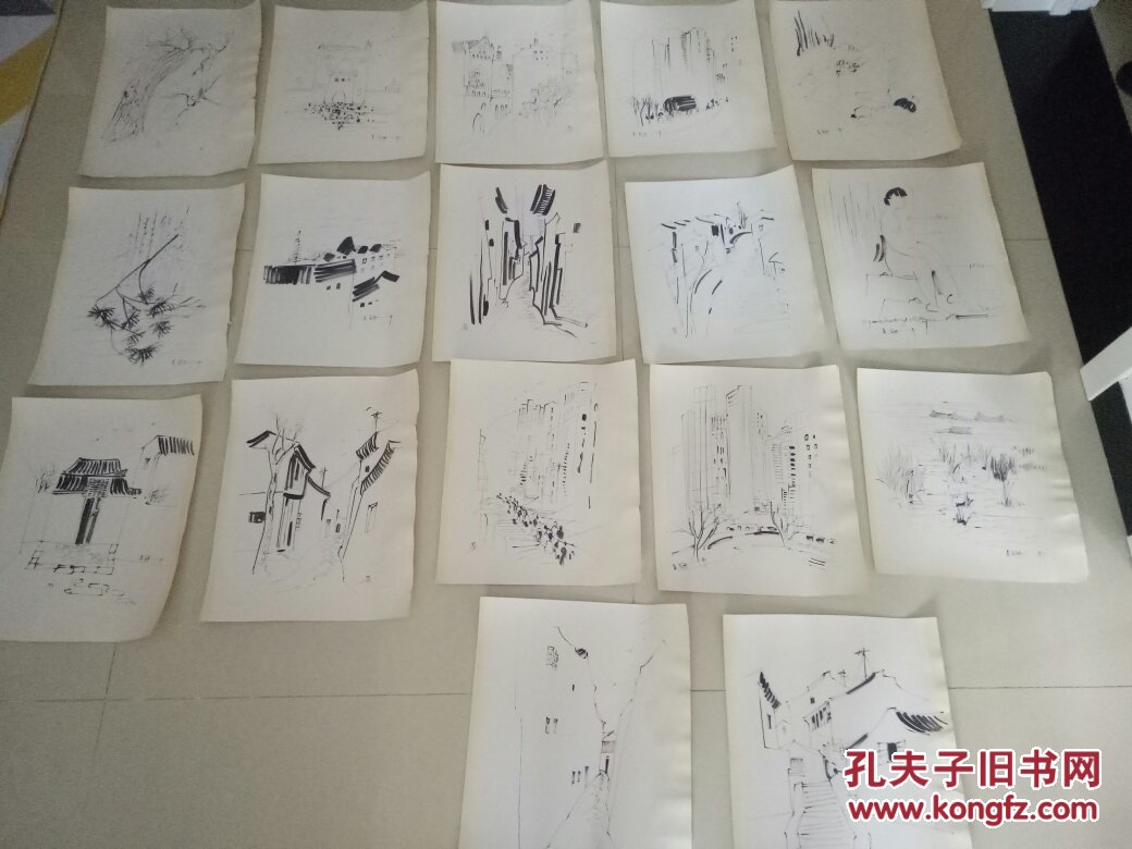 吴冠中素描20张