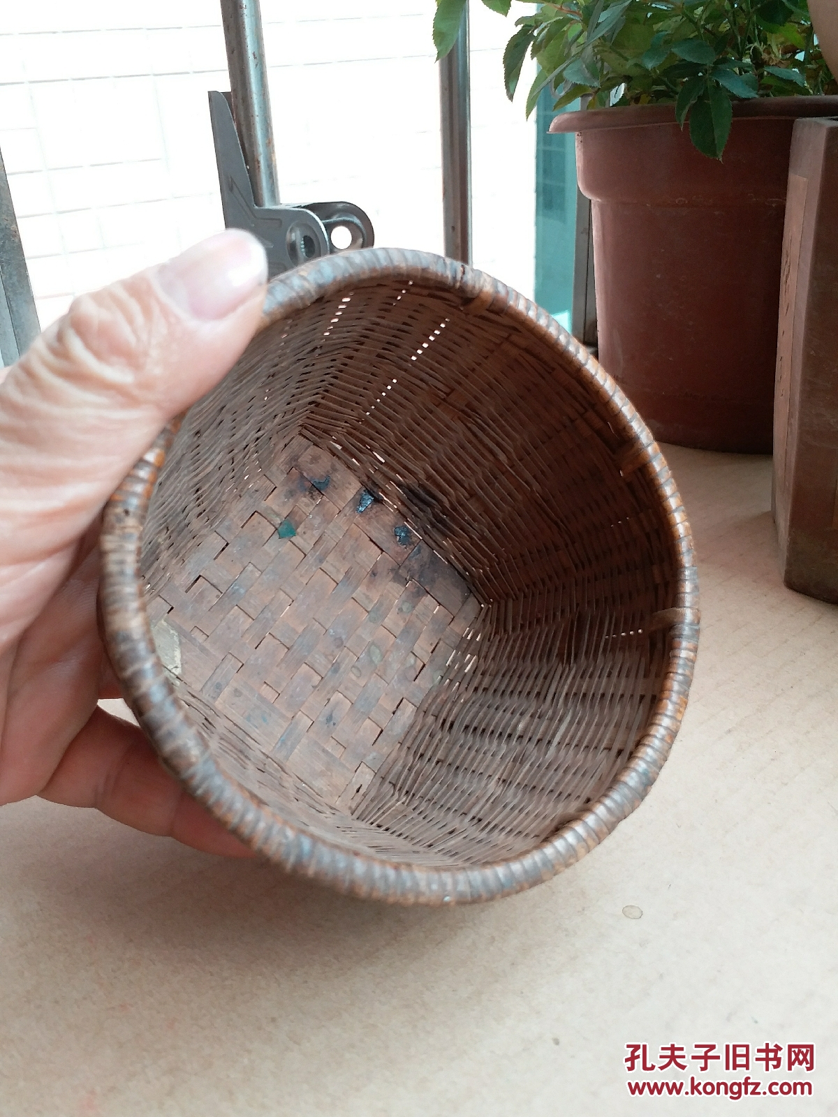 百年精巧竹编小罗筐