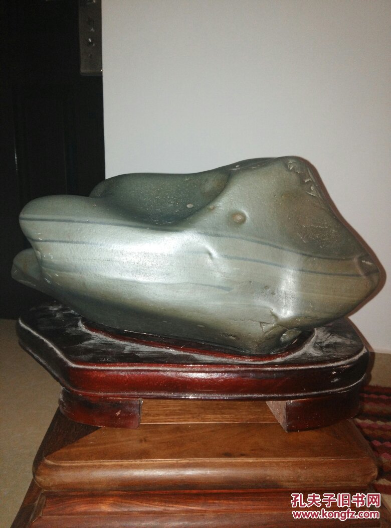 奇石广西南宁邕江石石玩相形骷髅人头骨长38公分宽20公分高18公分