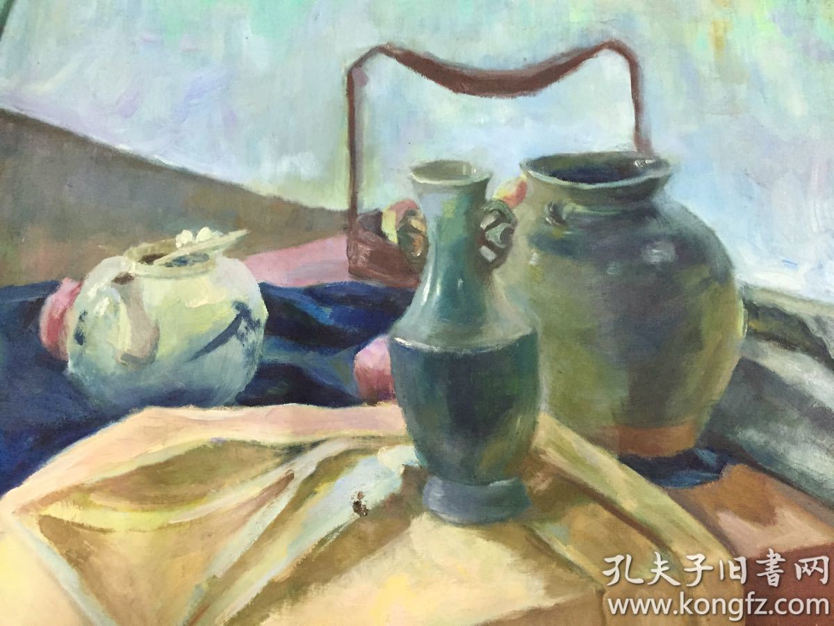 油画 静物 瓶罐