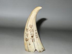 贵重史料首次面市--1938年远征南冰洋纪念抹香鲸牙雕根付