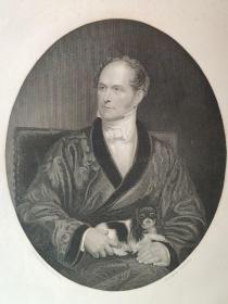 1849年 钢版画 雕刻凹版《罗伯特·弗农的肖像，PORTRAIT OF ROBERT VERNON,ESQ》 -  绘画：英国画家 亨利·威廉·皮克斯吉尔（Henry William Pickersgill）、雕刻：W.H.Mote