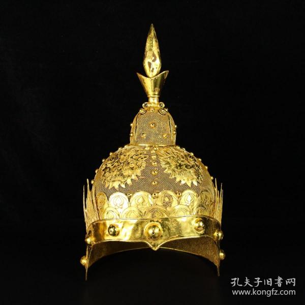 旧藏掐丝鎏金将军帽
