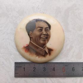 红色纪念收藏文革时期毛主席像章胸针徽章包老物件软体海绵塑料