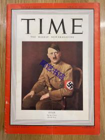 【现货】时代周刊杂志 TIME MAGAZINE，1941年4月14日，封面 “ 德国的希特勒”。珍贵的历史资料。