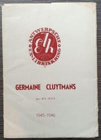 比利时安特卫普藏书票协会1945-46年刊Germaine Cluytmans个人专辑14张原版木刻