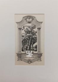 美国早期藏书票铜版画名家William Edgar Fisher树林