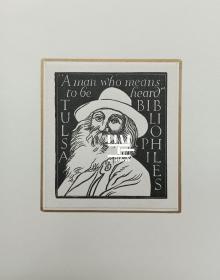 英国早期木版画藏书票惠特曼肖像