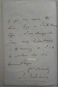 英国著名画家米莱钢笔信札1879年2月16日美术史名画《奥菲莉亚》作者John Everett Millais保真名家手迹
