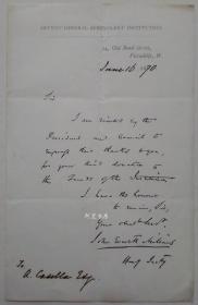 英国著名画家米莱钢笔信札1870年6月16日美术史名画《奥菲莉亚》作者John Everett Millais保真名家手迹