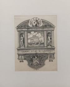 美国早期藏书票铜版画名家William Edgar Fisher4张合售015组