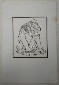 法国艺术家马约尔Maillol木刻原作《《达夫尼斯与克娄伊》木版画插图