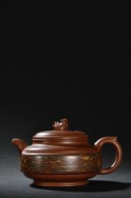 舊藏 紫砂鴛鴦鈕茶壺