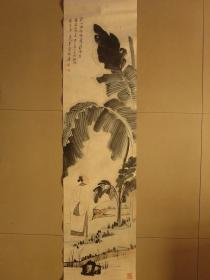 传统水墨人物画芭蕉高士