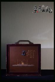 日本电池株式会社创立十周年金阁放光作品大漆莳绘书箱茶具收纳箱
