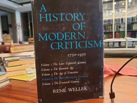 History of Modern Criticism, 1750-1950  Vol. 4. (Later 19th Century 1900-1950)