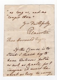 两次鸦片战争发动者 英国首相 巴麦尊 （帕麦斯顿）Lord Palmerston 亲笔信