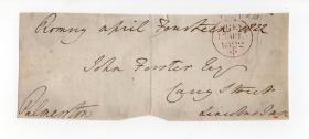 两次鸦片战争发动者 英国首相 巴麦尊 （帕麦斯顿）Lord Palmerston 1822年亲笔签名信封