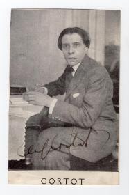 二十世纪最伟大的钢琴家之一 肖邦乐曲完美演绎者 科尔托  Alfred Cortot  1927年亲笔签名杂志页