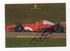 F1车王 现代最伟大的赛车手 舒马赫（Michael Schumacher） 2006年亲笔签名法拉利车队官方卡