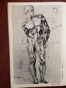 名家素描插页（单张）：米开朗琪罗《最后的审判》《人体》