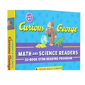 好奇猴乔治数学与科学读物10册盒装 英文原版绘本 Curious George Math and Science Readers 儿童英语启蒙图画故事书 英文版书籍