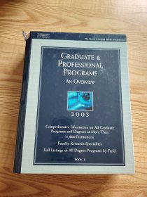Graduate & Professional Programs: An Overview 2003 book 1 研究生和专业课程：概述