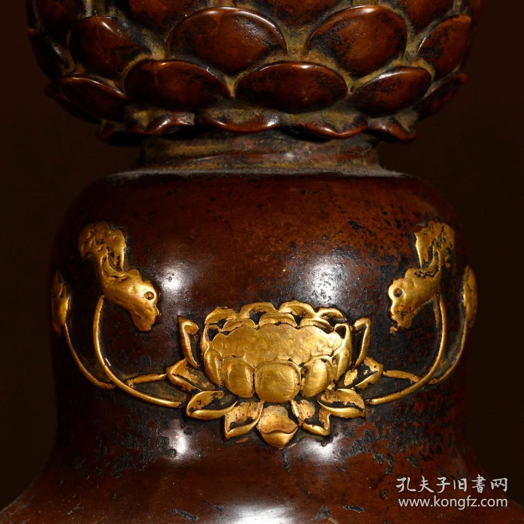 明宣德 铜制烛台一对