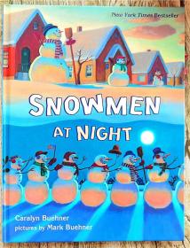 31D）原版英文儿童绘本圣诞节儿童读物 Snowmen at Night 精装
