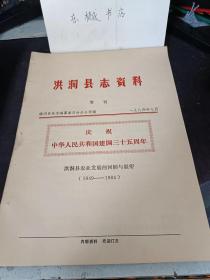 洪洞县志资料（增刊）： 洪洞县农业发展的回顾与展望（1848-1984）