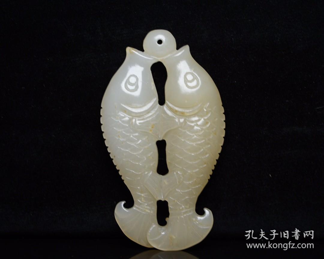 和田玉双鱼规格814511厘米重44克