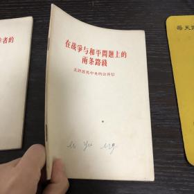 在战争与和平问题上的两条路线