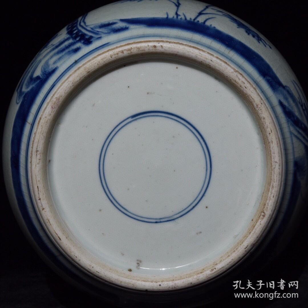 清双圈款青花松竹梅罐