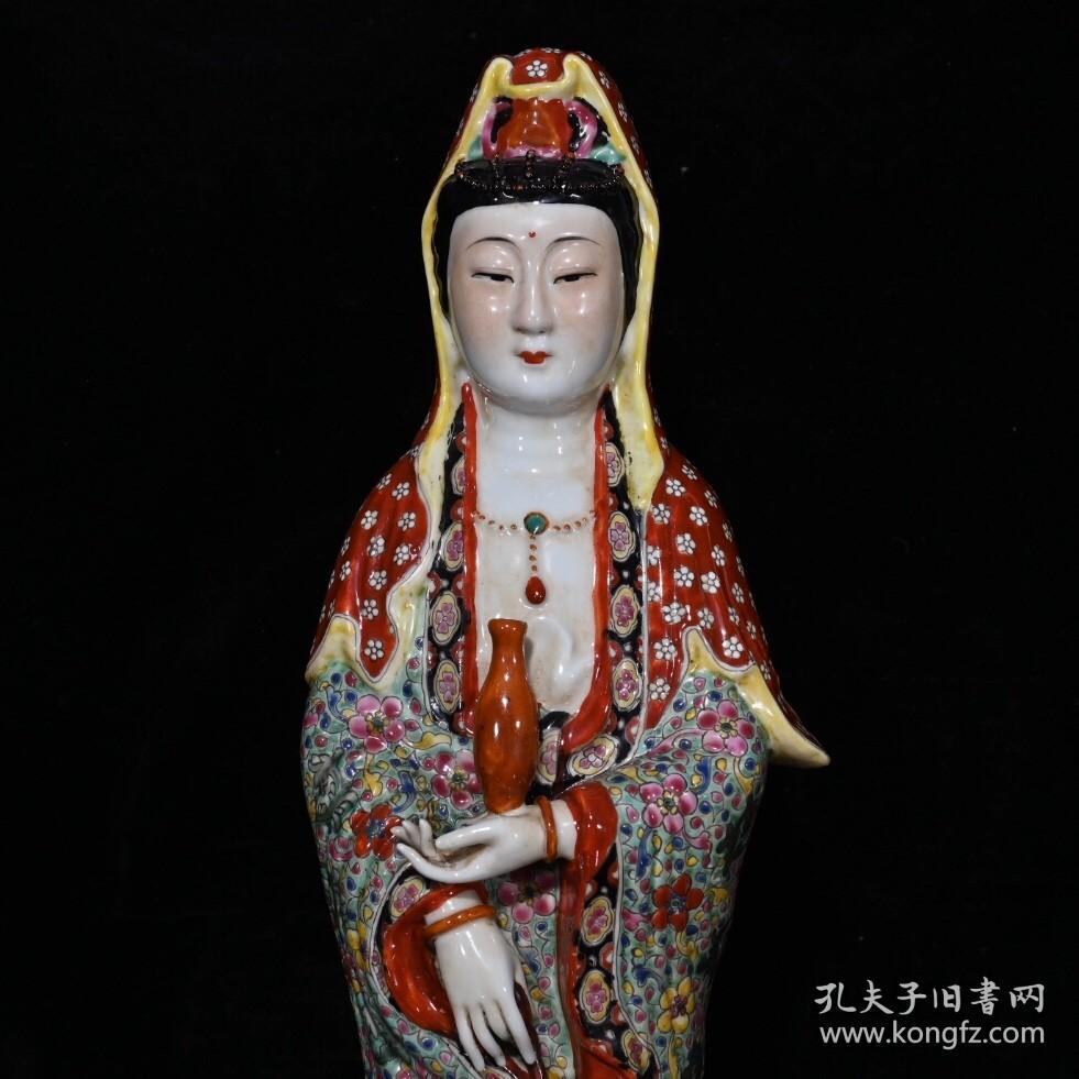 民国曾龙升珐琅彩站观音