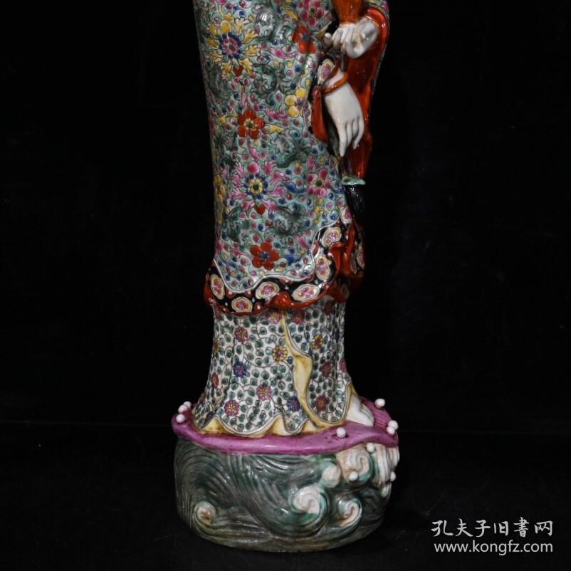 民国曾龙升珐琅彩站观音