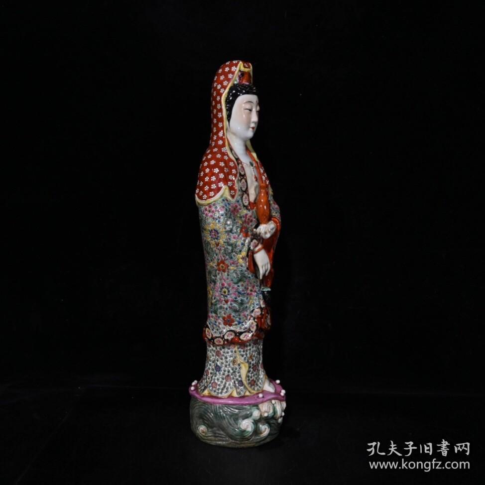 民国曾龙升珐琅彩站观音