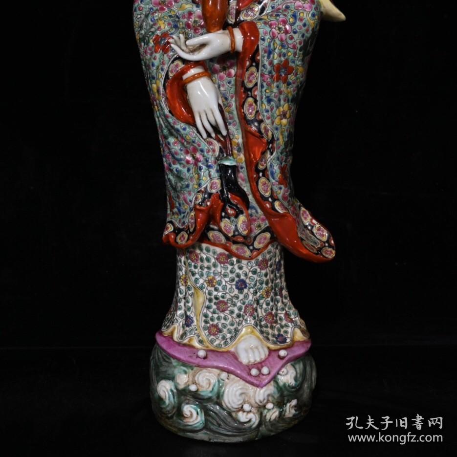 民国曾龙升珐琅彩站观音