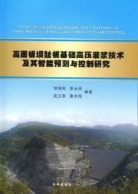 全新正版图书 高面板坝趾板基础高压灌浆技术及其智能预测与控制研究郭晓刚长江出版社9787549201242 混凝土面板堆石坝灌浆工程施工