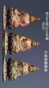 大清乾隆年制·漆器·一佛二弟子坐像，工艺精美，老化明显，成色如图买家自鉴