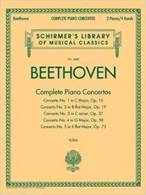 英文原版Beethoven - Complete Piano Concertos: Schirmer Library of Classics Volume 4480 Two Pianos, Four Hands