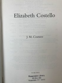 2003年 J. M.库切 《伊丽莎白·科斯特洛》,精装，Elizabeth Costello